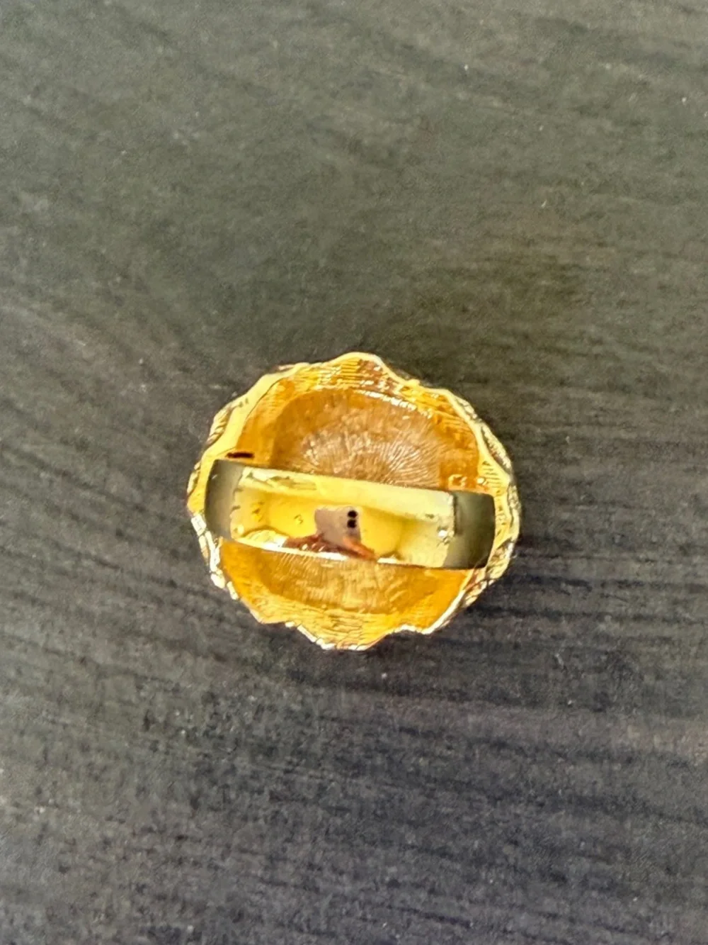 Flawless Textured Concave Gold Dome Cocktail Ring
